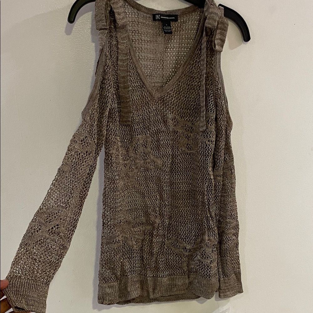 INC International Concepts Metallic Knit Sweater
